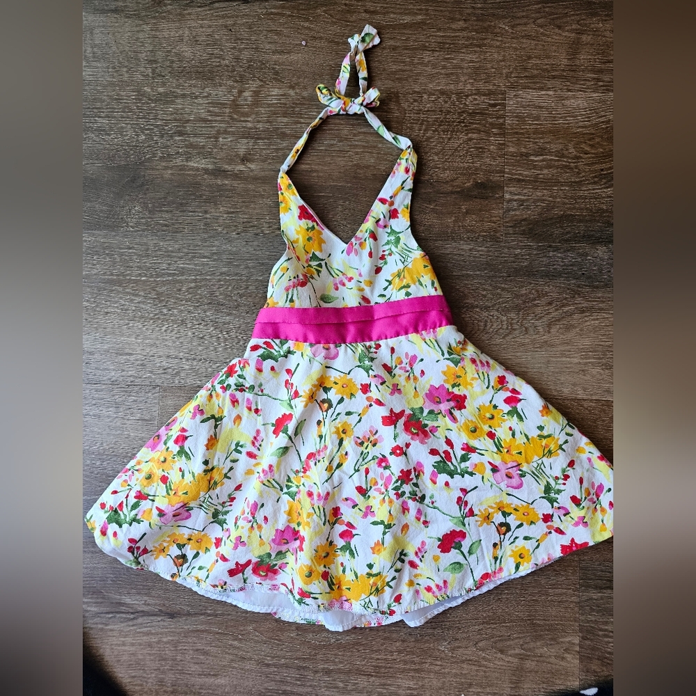 Brooke Lindsay toddler 2t Halter top pink and yellow sundress